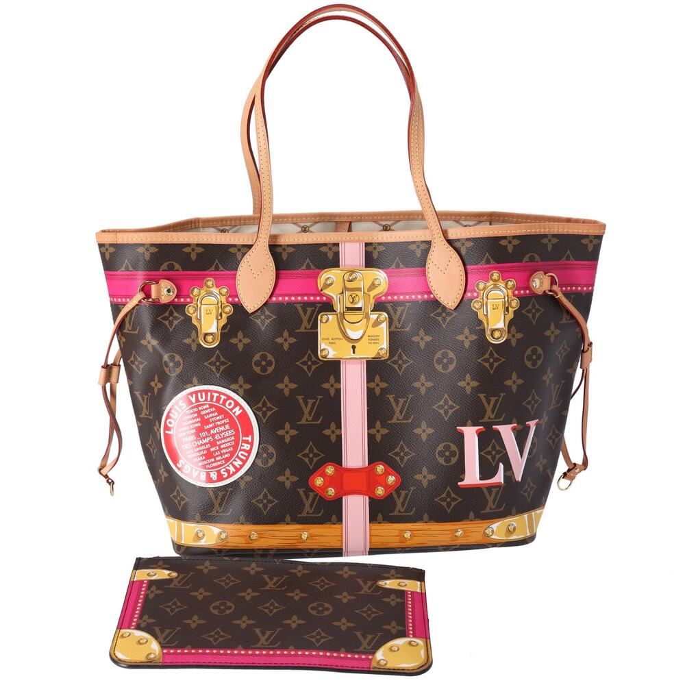 Louis Vuitton Neverfull MM Summer Trunk Monogram Tote Bag M41390 Brown